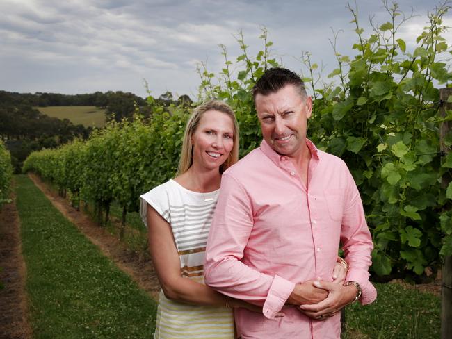 Allenby with his new wife Kym.  Picture: Nicole Cleary