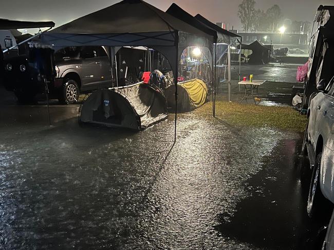 Tents were swamped at the CMC Festival campgrounds. Picture: Michelle Berardi.