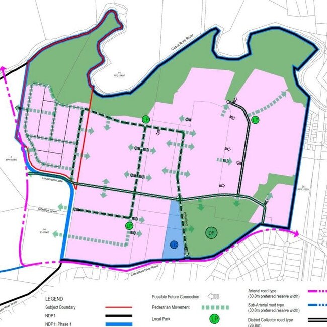 Proposed structure Plan by Peak Urban for the first phase of the Caboolture West development. Image: Peak Urban