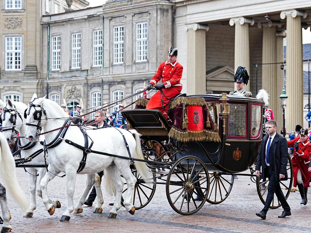 Queen Margrethe II of Denmark travelled in the historic State Carriage. Picture: Getty Images