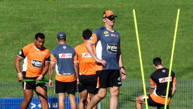 Ivan Cleary at his first Wests Tigers training session at Concord Oval.