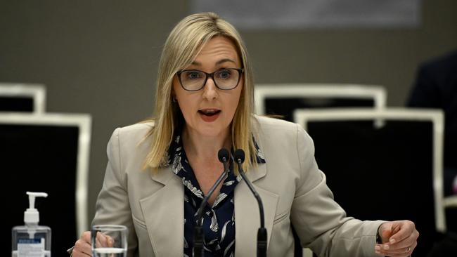 Amy Brown, Secretary, Department of Enterprise, Investment and Trade, and Chief Executive Officer, Investment NSW during the inquiry. Picture: Dan Himbrechts