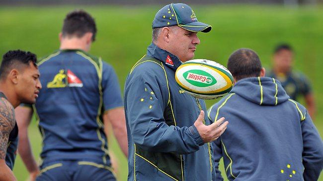 Wallabies coach Ewen McKenzie attends a training session at City Parkin Cape Town, South Africa.