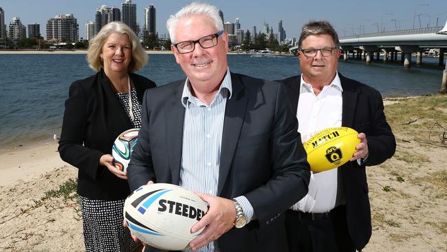 Sport Gold Coast Director Trina Hockley, chairman Geoff Smith, and director Garry Goodman. Picture Glenn Hampson