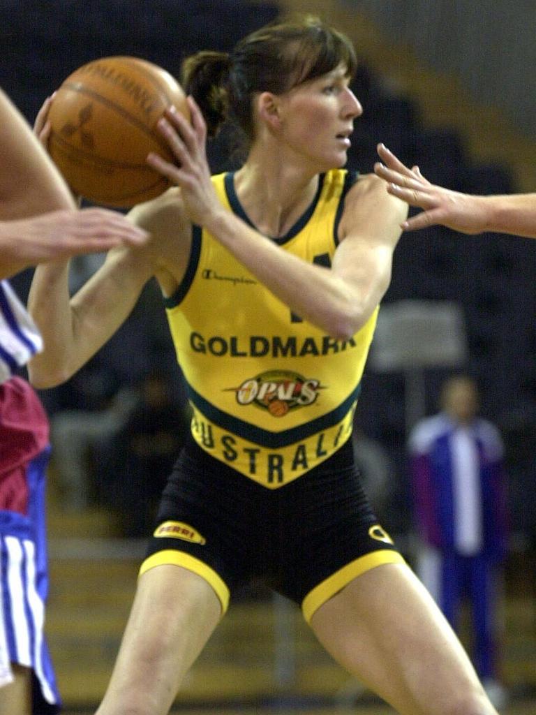 Rachael Sporn in action for Australia playing Slovakia. Picture: Files