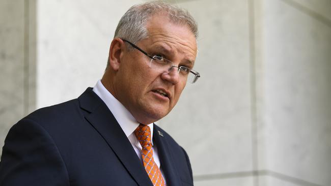 Australian Prime Minister Scott Morrison speaks during a press conference on the government’s bushfire response. Picture: AAP