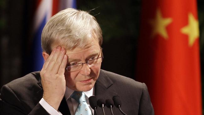 Kevin Rudd in Beijing in 2008. (AP Photo/Oded Balilty)