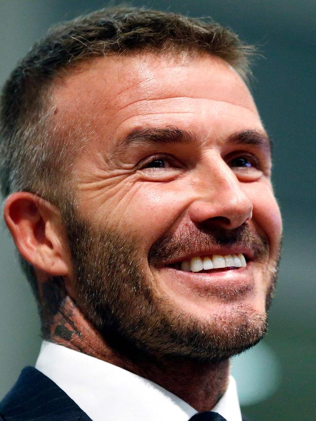 David Beckham earns millions from speaking engagements. Picture: AFP