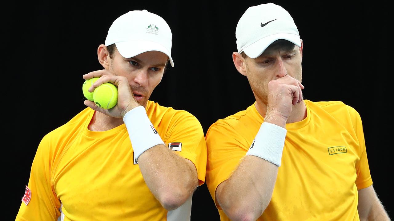 John Peers and Luke Saville suffered a shock Davis Cup loss. Picture: Getty Images