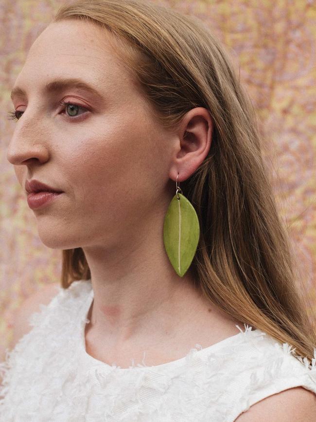 Ayesha Aggarwal leaf earrings.