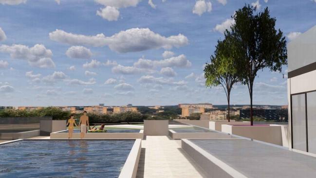 An artist impression of the infinity pool – part of the Corcoris development plan.