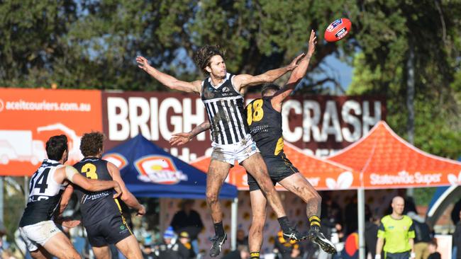 Riley Grundy playing for Port Adelaide’s SANFL side this year. Picture: AAP/Brenton Edwards