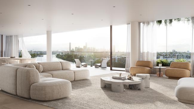 A render of the penthouse planned for Spyre's 'Arc' development in Toowong, which sold for $13.6m.