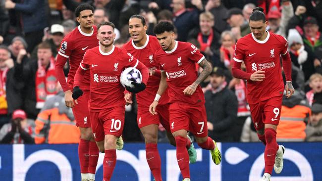 Alexis Mac Allister equalised for Liverpool from the spot. (Photo by Michael Regan/Getty Images)