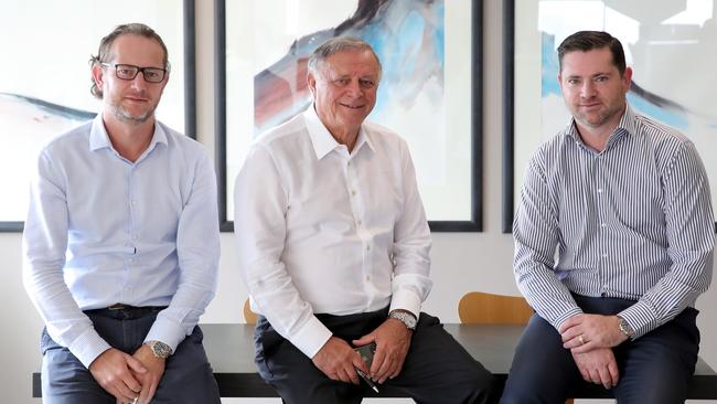 Salta managing director Sam Tarascio (centre) with his sons David (left) and Sam Jr. Picture: Stuart McEvoy