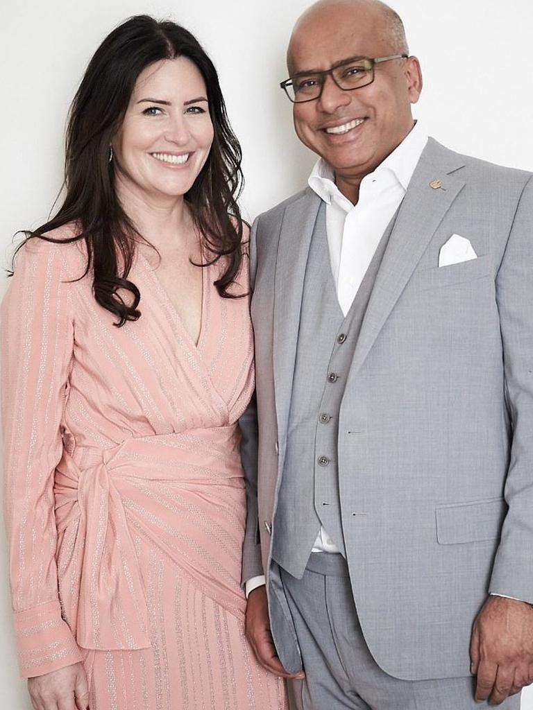 Sanjeev Gupta with wife Nicola. Picture: Supplied