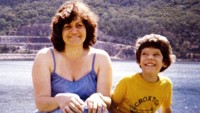 Maria James with her youngest son Adam pictured at the Grampians in January 1980, six months before she was killed.