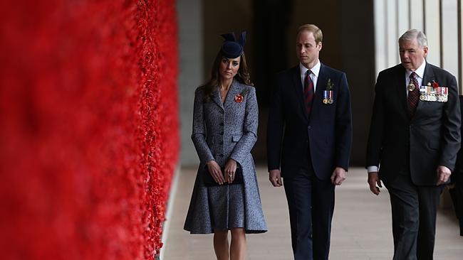 Recent visitors to the Australian War Memorial, the Duke and Duchess of Cambridge Prince William and Catherine with Rear Admiral Ken Doolan AO RAN (Ret’d). Picture: Gary Ramage