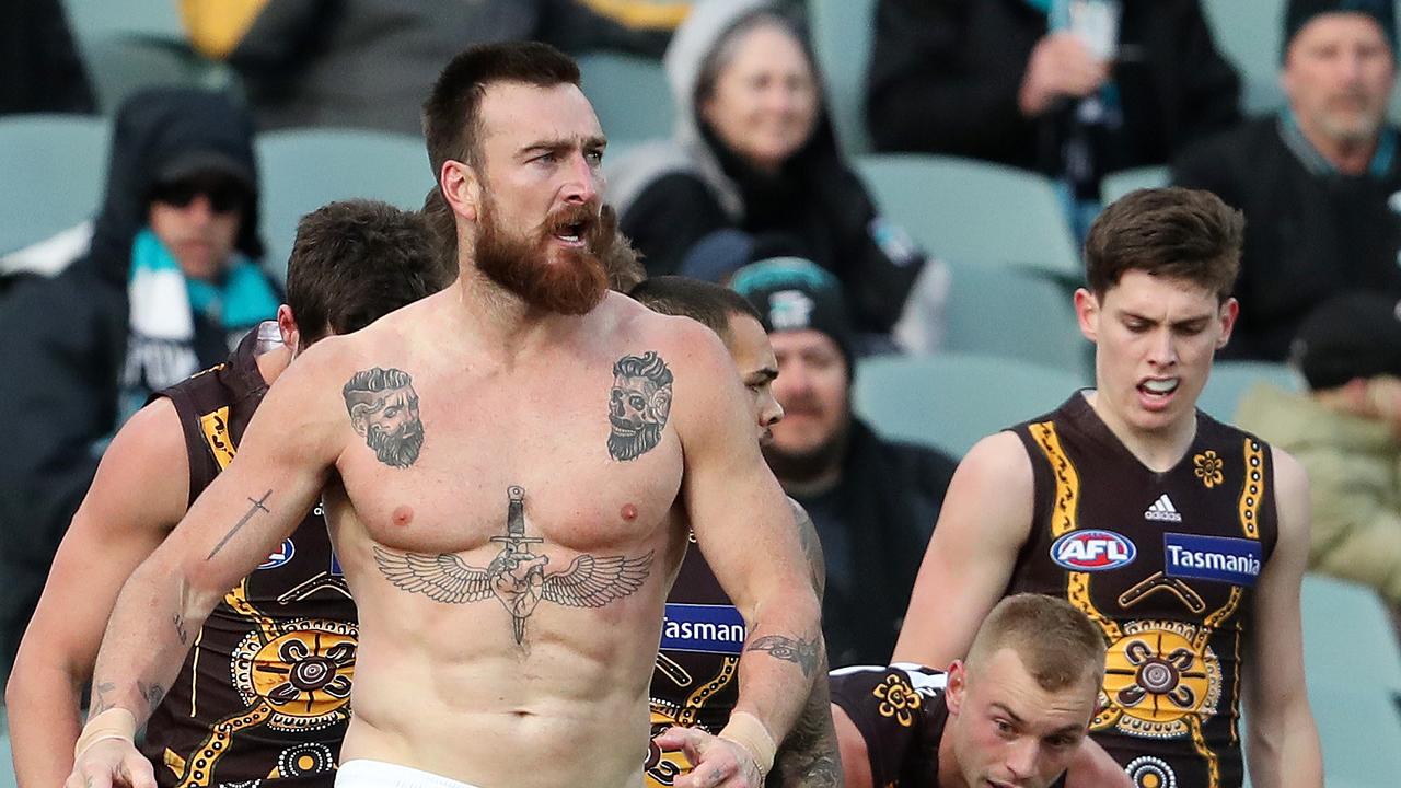 Afl Round 13 Adelaide Crowd Goes Berserk For Topless Charlie Dixon Herald Sun 