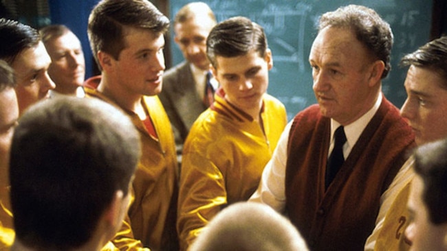 Hackman in a scene from Hoosiers.