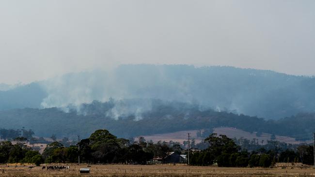 Morwell National Park, near Yinnar, is ablaze. Picture: Jake Nowakowski