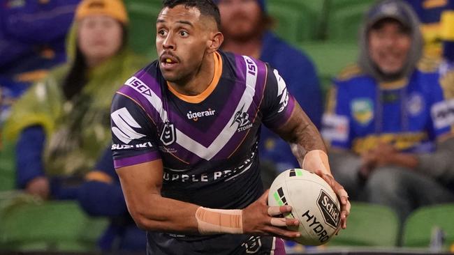 Josh Addo-Carr of the Melbourne Storm hs recorded speeds of 10.7 meters per second in matches.