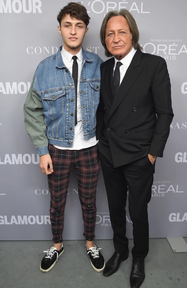 Real estate mogul and Hadid patriarch Mohamed Hadid, right, with son Anwar. Picture: Getty Images 