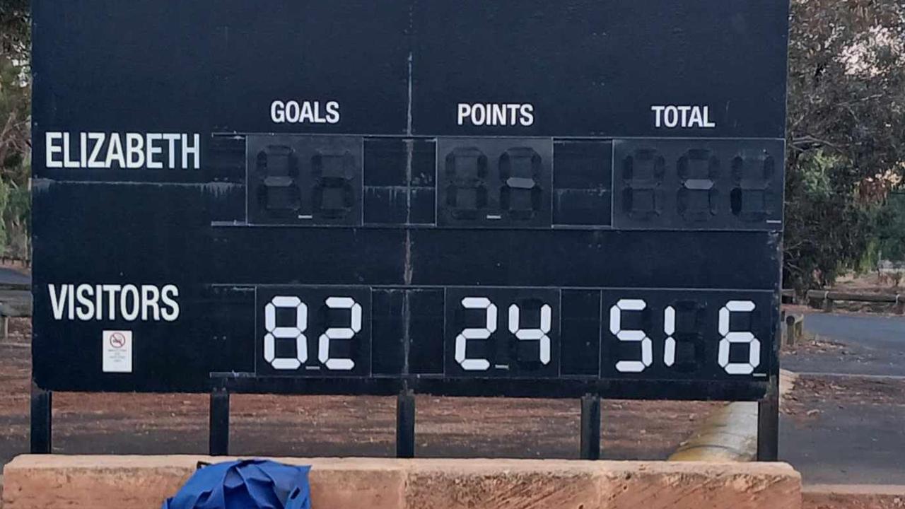 The scoreboard from the record breaking game.
