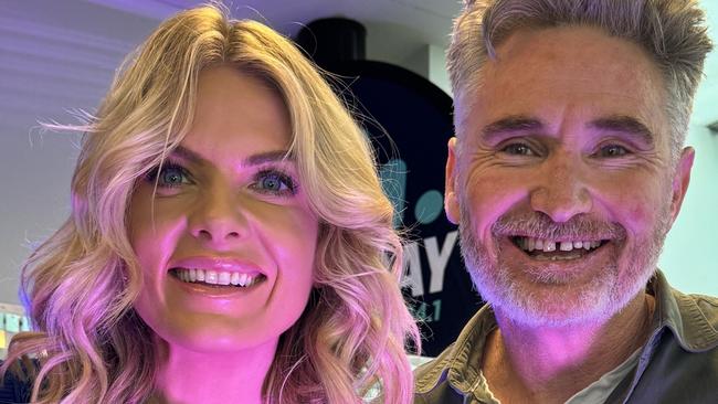 Dave Hughes performs comedy gig for 20 mums and bubs following Arj Barker controversy. Pictured with Erin Molan. Photo: Supplied,