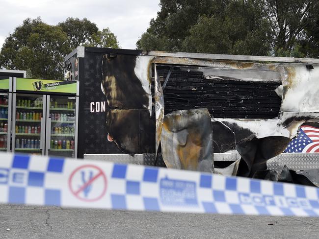 A tobacco shop on Bridgewater Rd Craigieburn that was destroyed in an overnight arson. Picture: Andrew Henshaw