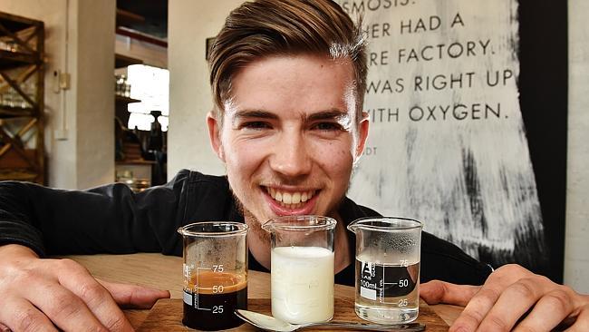 Michael Gudgeon of The Kitchen with the deconstructed long macchiato. Picture: Ellen Smith