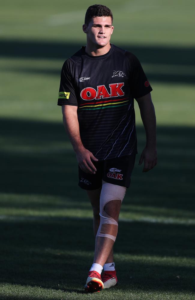 Nathan Cleary’s recent injury could cost him a debut. Picture: Brett Costello