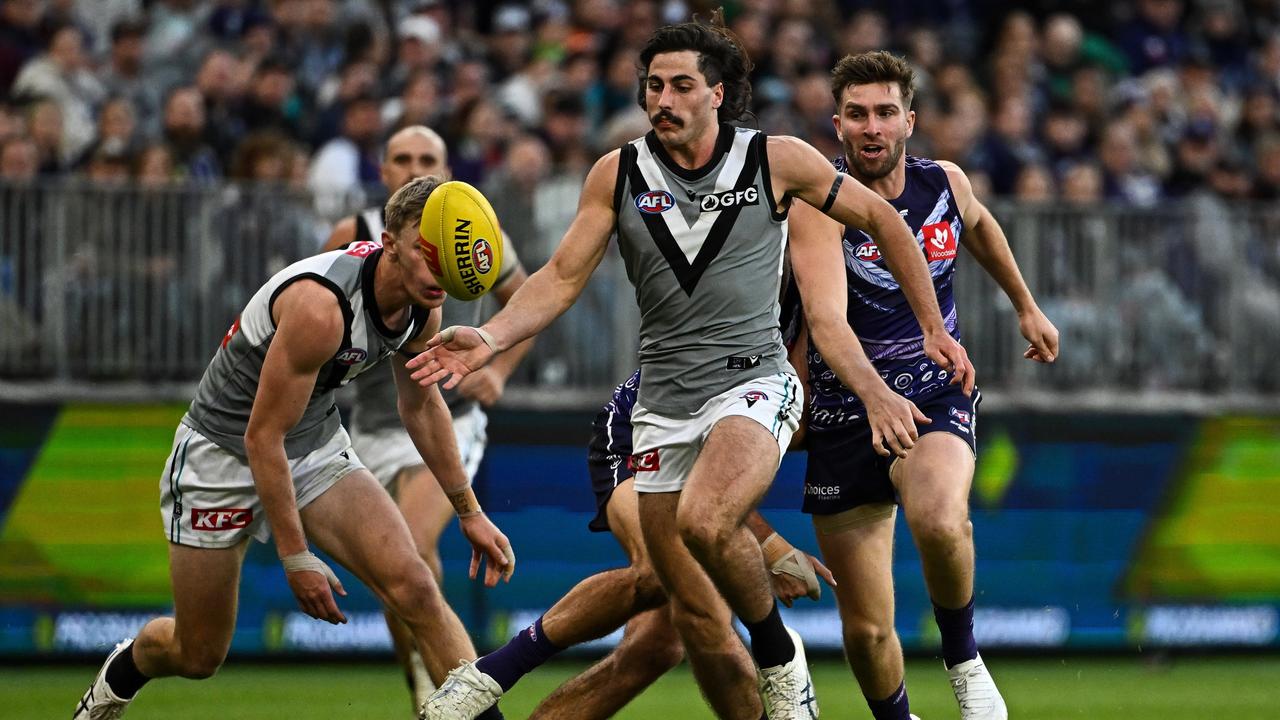 Lachie Jones should sign a new contract at the Power soon. Picture: Daniel Carson/AFL Photos via Getty Images