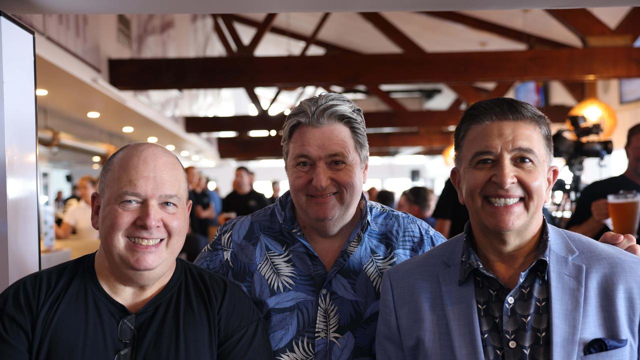 Darren Carr, Dave ONeil and Vince Sorrenti at the 39th Annual BMD Northcliffe Sportsmans Luncheon 2024. Picture: Portia Large