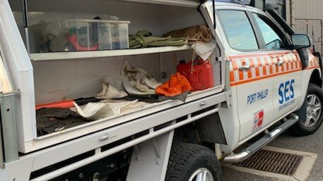 This Port Phillip SES vehicle was broken into and a chainsaw was stolen from it, hours before it was due to be used in the Victorian bushfires.