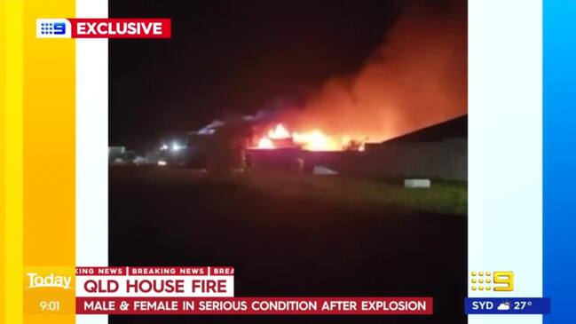 Couple hurt in Narangba house explosion (9News)