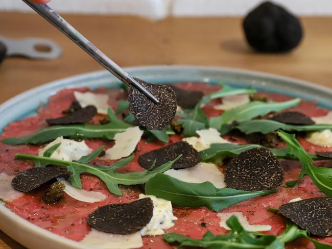 Carpaccio with truffle at La Favola. Picture: Jenifer Jagielski