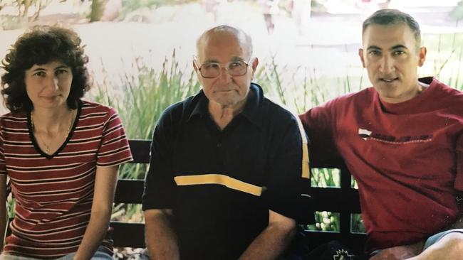 Francesco Candido with daughter Rina Candido (left) and son Larry Candido (right). Picture: Supplied by family