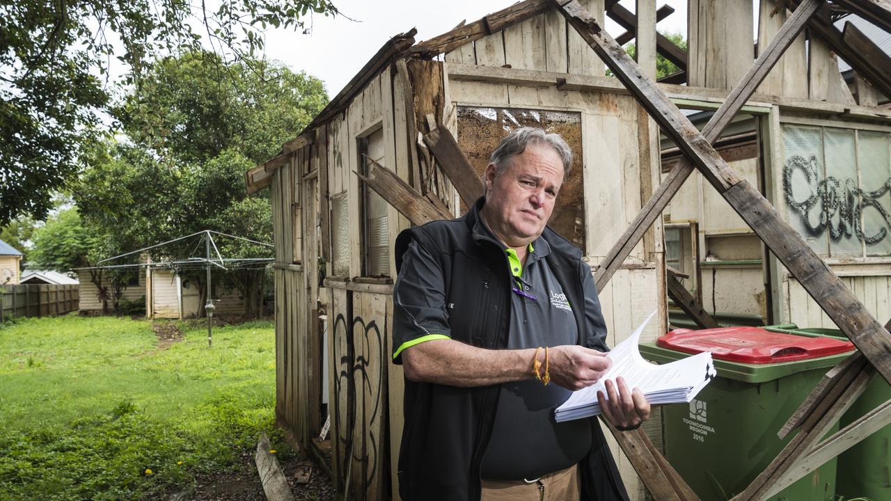 David Pemberton wants council reconsider the decision to deny permission to demolish a house on Hume St including this shed at the back of the property. Picture: Kevin Farmer