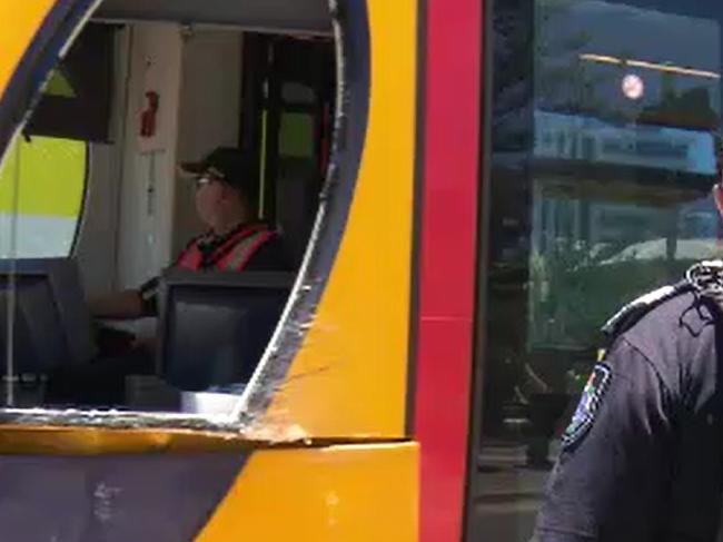 Van v Tram Surfers Paradise. Picture: 9News