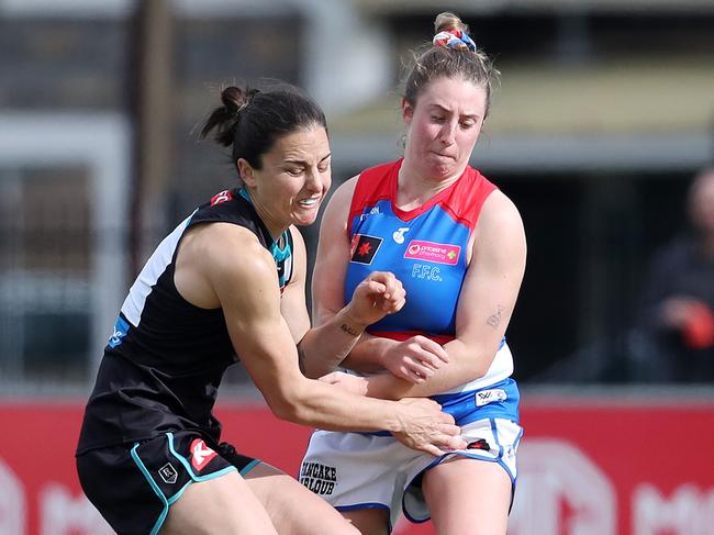 The AFLW clash between the Dogs and Power could be moved. Picture: Getty Images