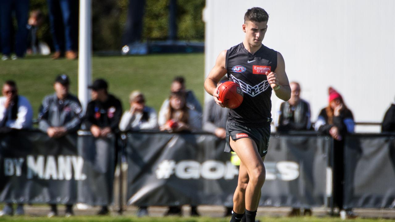 Nick Daicos trained on Sunday – but there was no sign of the young star on Tuesday. Picture: Tony Gough.