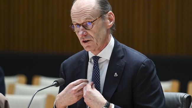 ANZ chief executive Shayne Elliott appearing before the House Standing Committee on Economics at Parliament House. Picture: Martin Ollman/NewsWire