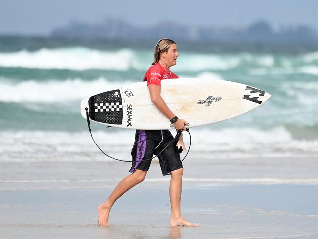 The finals of the boys individual events at the Australian Interschools Surfing Championships Friday May 24, 2024. Picture, John Gass