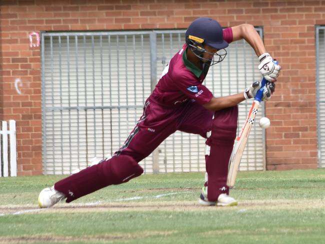 Gordon’s Satva Shah plays a defensive shot during his innings of 94. Picture: Sean Teuma