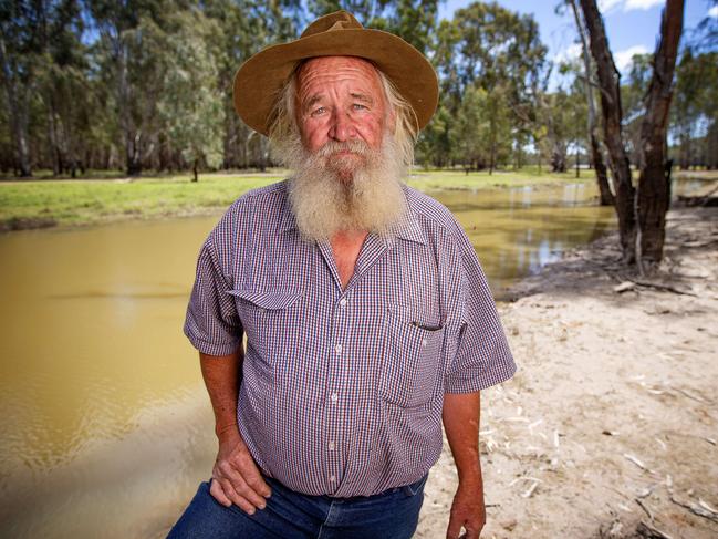 Mick Caldwell stands in front of some of the deliberate flooding in the Barmah Forest.