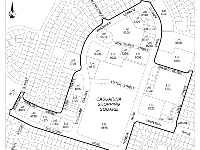 The area within the thick black lines on the map has been declared a high risk area. Map: NT Government