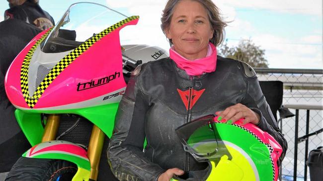 BIKE BRINGS COLOUR: Sharon Betts uses motorsports to overcome chronic pain. Picture: Bianca Hrovat