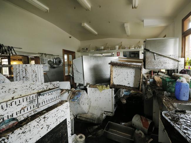 Flood damage in the kitchen at Brookfield restaurant and function centre, Margate. Picture: MATHEW FARRELL