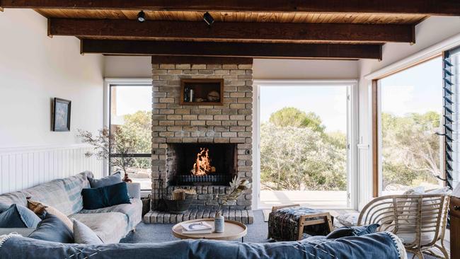 Cosy living area of Whale Song in Falmouth.